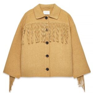 NA-KD Fringe Detail Wool Blend Jacket